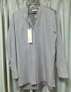 ジルサンダーコラボ　スピーマコットンスタンドカラーストライプシャツ【新品未使用】