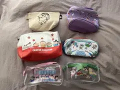 【まとめ売り】　クレヨンしんちゃん　バニティポーチ　韓国 ポーチ　ペンケース　6