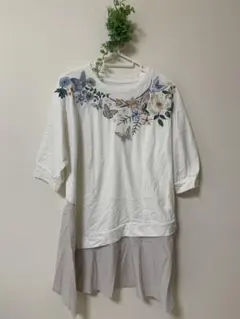(K-14) イズスカラー　蝶花刺繍チュニックのサムネイル
