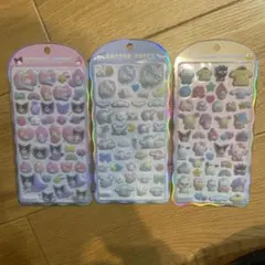 【正規品】コットンパフィーシール　サンリオ　3種セット　キャラクターズ他