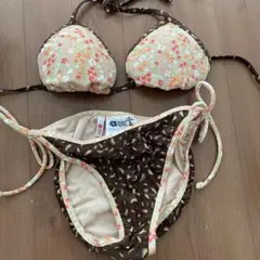ALBA ROSA セパレート水着 赤・白・青 フリーサイズ ハイビスカス