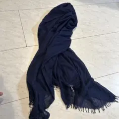 極美品　WAKO別注　 BEGG&CO シルク　カシミア　ストール　大型ネイビー