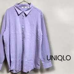 UNIQLO レーヨン ブラウス カジュアル シャツ 紫 長袖
