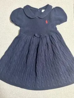 美品　Ralph Lauren ネイビー ニットワンピース 18M