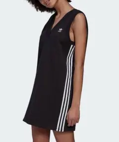 adidas ブラック Vネック ノースリーブ ワンピースのサムネイル