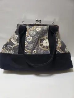 がま口花柄バッグ　オーダーメイド品