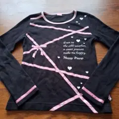 極美品メゾピアノmezzopiano長袖TシャツロンTカットソー140センチS
