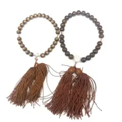 木製数珠 タッセル付き 茶色⭐︎