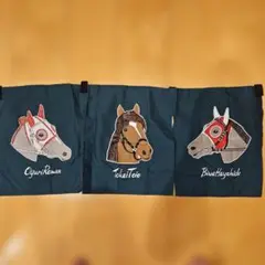 競馬　競走馬　暖簾　オグリローマン・ビワハヤヒデ・トウカイテイオー　のれん