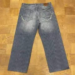 Ecko unltd デニム　パンツ　エコー　W38 刺繍　ブルー