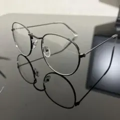 ラウンド型　伊達メガネ　ブラック　韓国