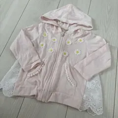 【大人気春物ꕤ*.゜】花柄刺繍 ピンク パーカー Kids90cm