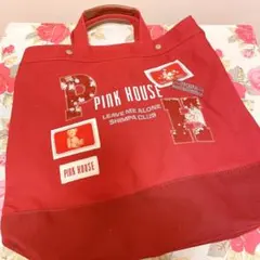 PINK HOUSE ワッペン ショルダーバッグ リュック (アカ)