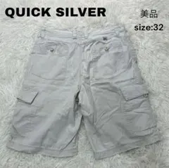 QUICK SILVER ハーフパンツ　ホワイトベージュ　W32 カーゴパンツのサムネイル