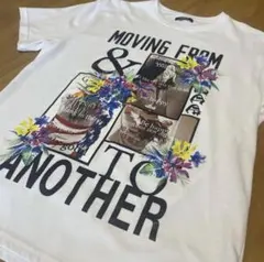 古着✝️半袖 Tシャツ プリント フラワー刺繍 韓国 SPINNS WEGO