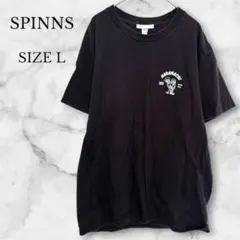スピンズ 半袖Tシャツ ブラック ストリートカジュアル レトロ オーバーサイズのサムネイル