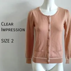 【クレアインプレッション】カーディガン　2サイズ　サーモンピンク　ガーリー　春