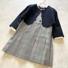 極美品グリーンレーベルリラクシングキッズフォーマル3点ワンピースボレロ120cm