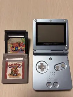 ゲームボーイアドバンスSP AGS-001 パールブルー　ソフト2本　ジャンク