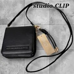 新品　スタディオクリップ　ショルダー付き折り財布 お財布ショルダー ブラックのサムネイル