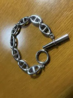 シルバーカラー アンカーチェーン ブレスレット GMサイズ 男女兼用
