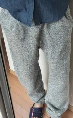 ウール混紡 Lサイズ イージーパンツ ライトブルー