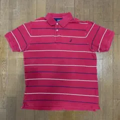 NAUTICA/ノーティカ/ロゴ/コットン/ポロシャツ/ボーダー/レッドのサムネイル