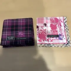 BURBERRY ハンカチ チェック柄 紫系　新品