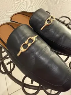 COACH コーチ ミュール ローファー ブラック レザー 金具