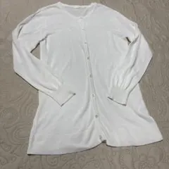 index ホワイト 長袖 カーディガン