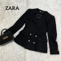 ツイードジャケット ノーカラージャケット