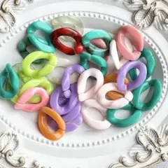 カラフルプラスチックチェーンパーツ29個セット