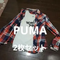 VONZIPPER 長袖チェックシャツPUMAとタンクトップ セット M