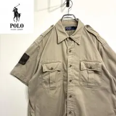 超人気❗️ラルフローレン　半袖ワークシャツ　L 90s刺繍古着希少レアポケットのサムネイル