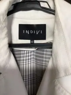 INDIVI ホワイト トレンチコート 40 スプリングコート　ライナー付