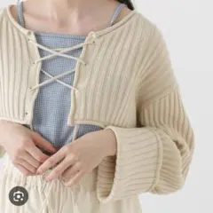 kastane クロップドニットギャザーブラウス　ニットのみのサムネイル