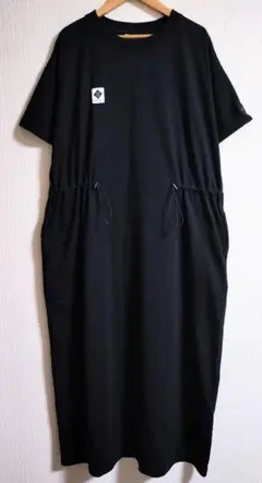 Columbiaフリークスストア大人カジュアル半袖Tシャツロングワンピース黒古着