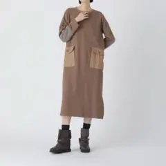 美品 ZUCCa ズッカ / TWチェックドッキングロングワンピース