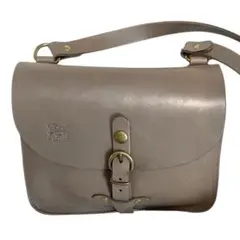 IL BISONTE ショルダーバッグ レザー 本革　グレー