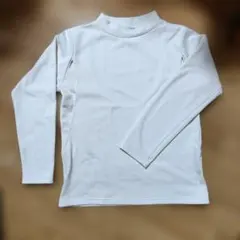 授乳服　授乳口付き　ホワイト 長袖 ハイネック 裏起毛