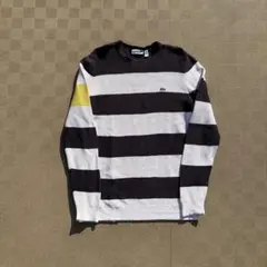 y2k Lacoste c-boy ボーダーワッフル長袖カットソーネイビー/白M