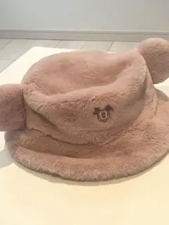 ミッキーマウス 耳付きファーハット ピンク