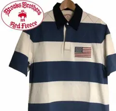 美品　ブルックスブラザーズ　ポロシャツ　ラガーシャツ　USA ボーダーシャツ