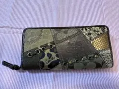 a*t様 【レア】Coach コーチ パッチワーク レザーラウンドファスナー長財