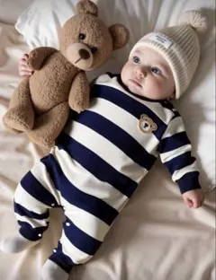 SHEIN ベビーボーイズ カジュアル 長袖ロンパース