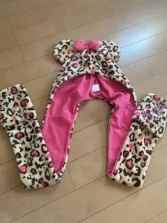 ディズニー　マフラー　ファンキャップ　豹柄ヒョウ柄　ピンク　jk ギャル ミニー