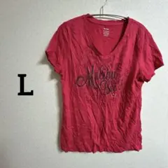 赤のVネックTシャツ 【L】