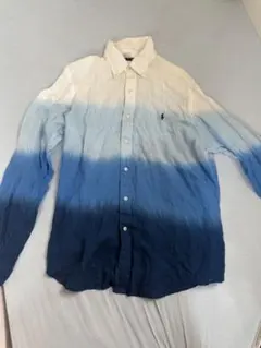 Ralph Lauren リネンシャツ グラデーション L ブルーのサムネイル