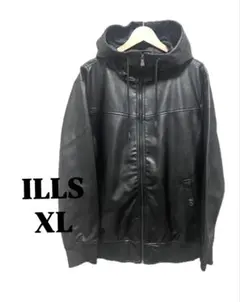 メンズ　フードPUジャケット