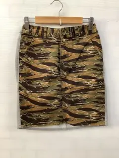 値下◎3.7◎A256◎タイトミニスカート◎切替◎迷彩柄◎XS
